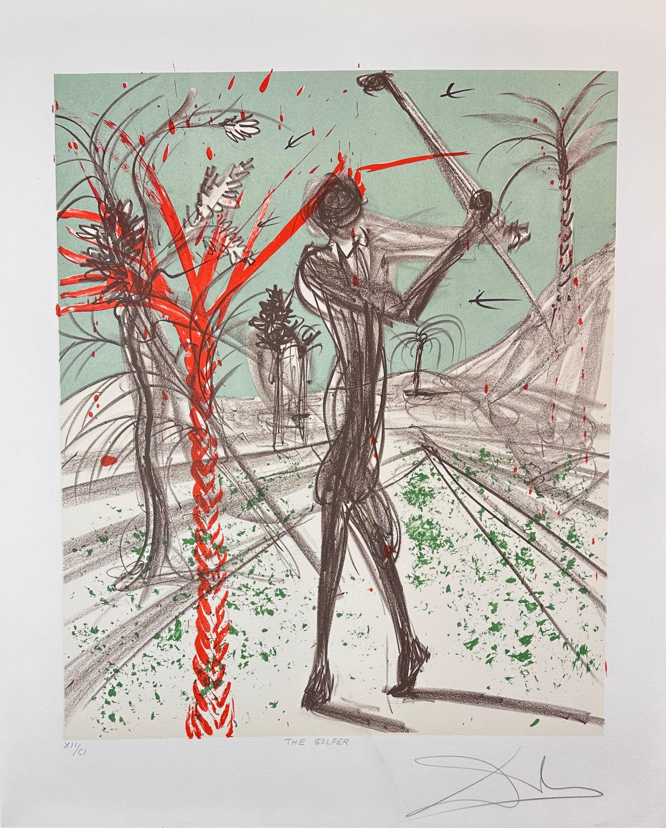 Salvador Dalí Figurative Print - Sports The Golfer