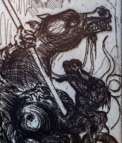 St. George and the Dragon Salvador Dali original signed 1947 etching