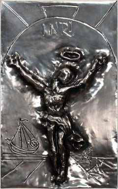 "St John of the Cross" [Silver Ed] Bas Relief Sculpture w/ Case by Salvador Dalí