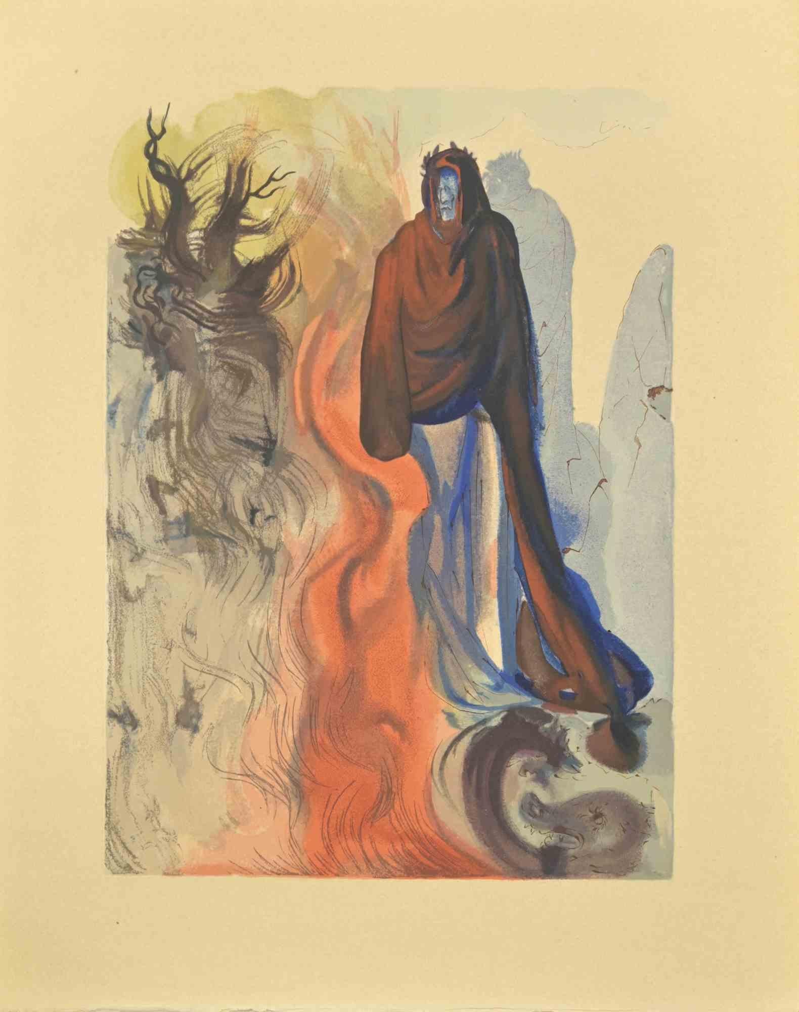 Salvador Dalí Figurative Print - Stairway to Heaven - Woodcut  - 1963