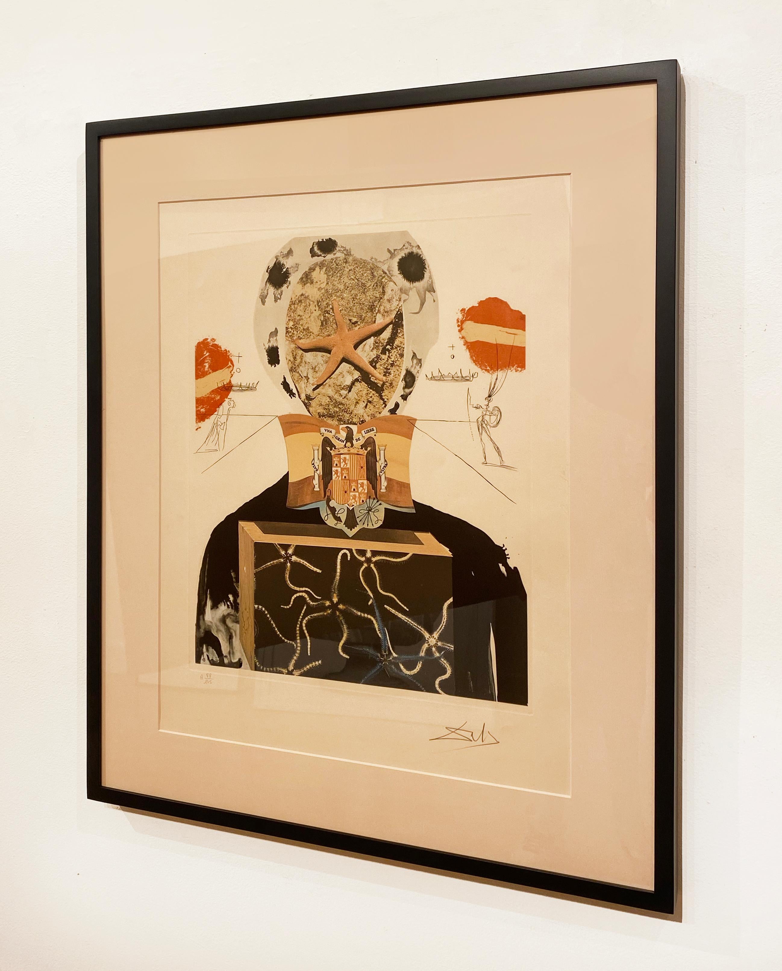 Artist:  Dali, Salvador
Title:  Surrealist King
Series:  Memories of Surrealism
Date:  1971
Medium:  Lithograph with Etching
Framed Dimensions:  37.25