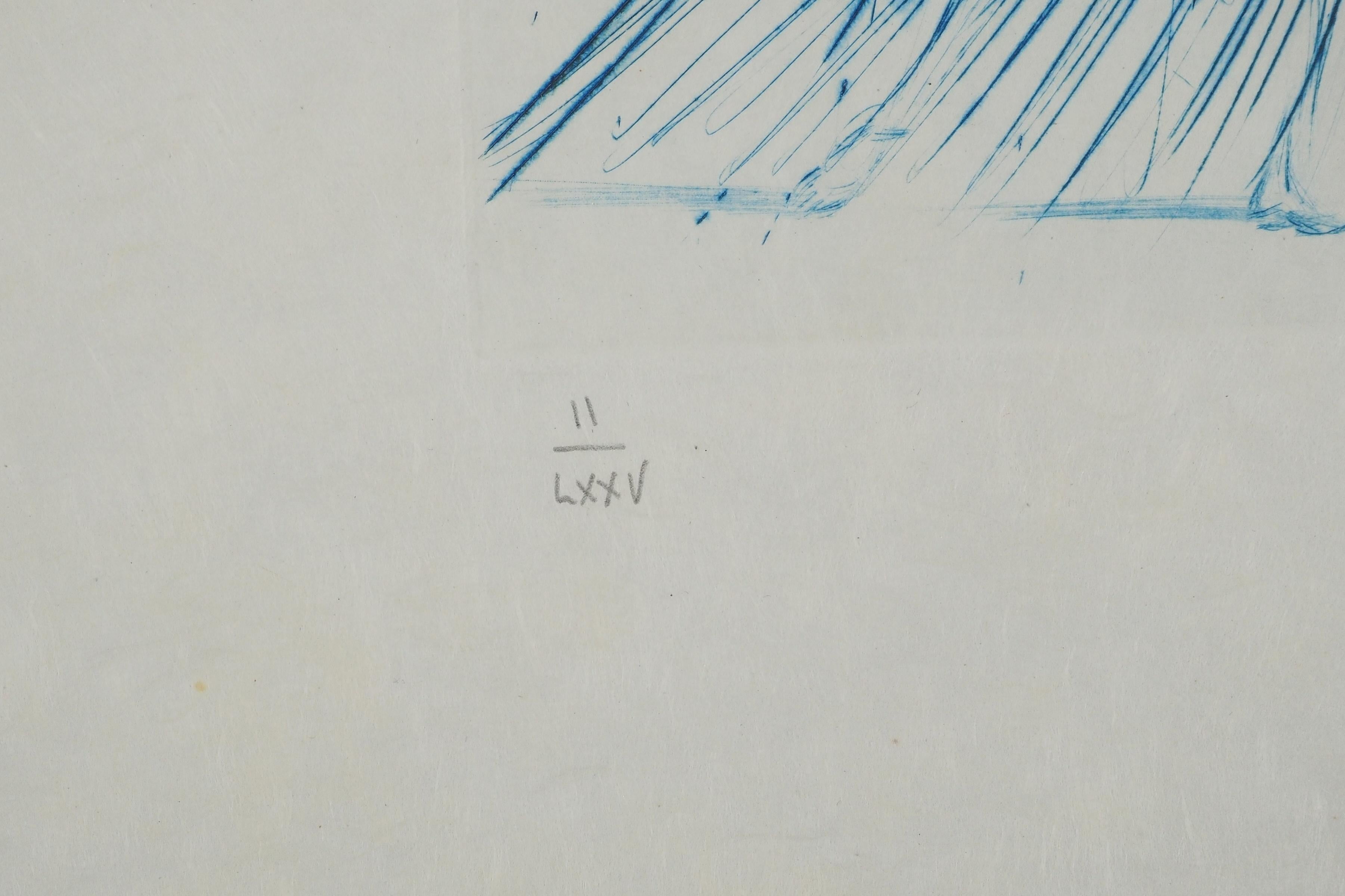 Surrealist Kiss, Tristan & Iseult - Original Etching Handsigned (Field #70-10 A) For Sale 2