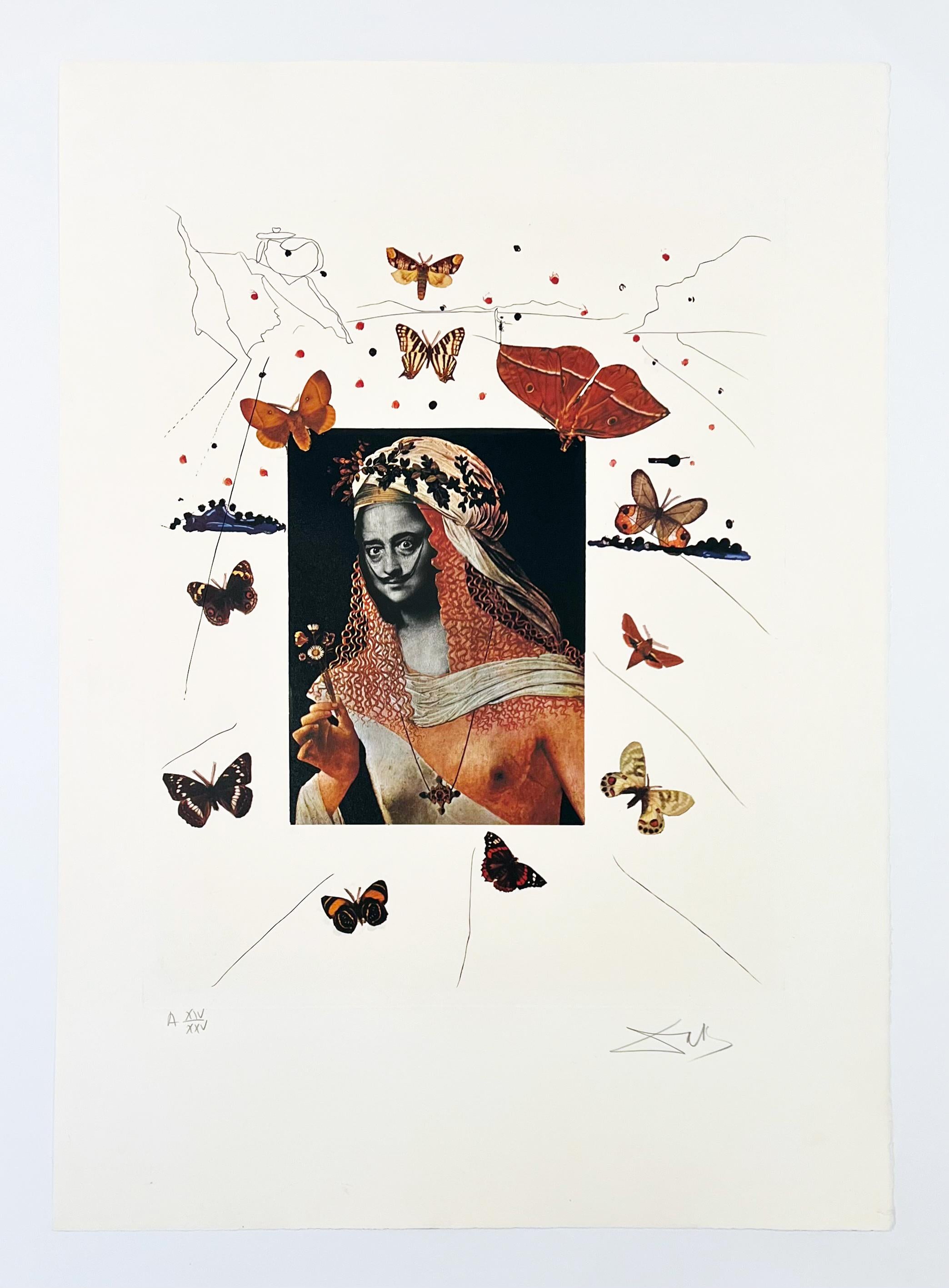 Surrealist Portrait of Dali Surrounded by Butterflies, Memories of Surrealism - Print by Salvador Dalí