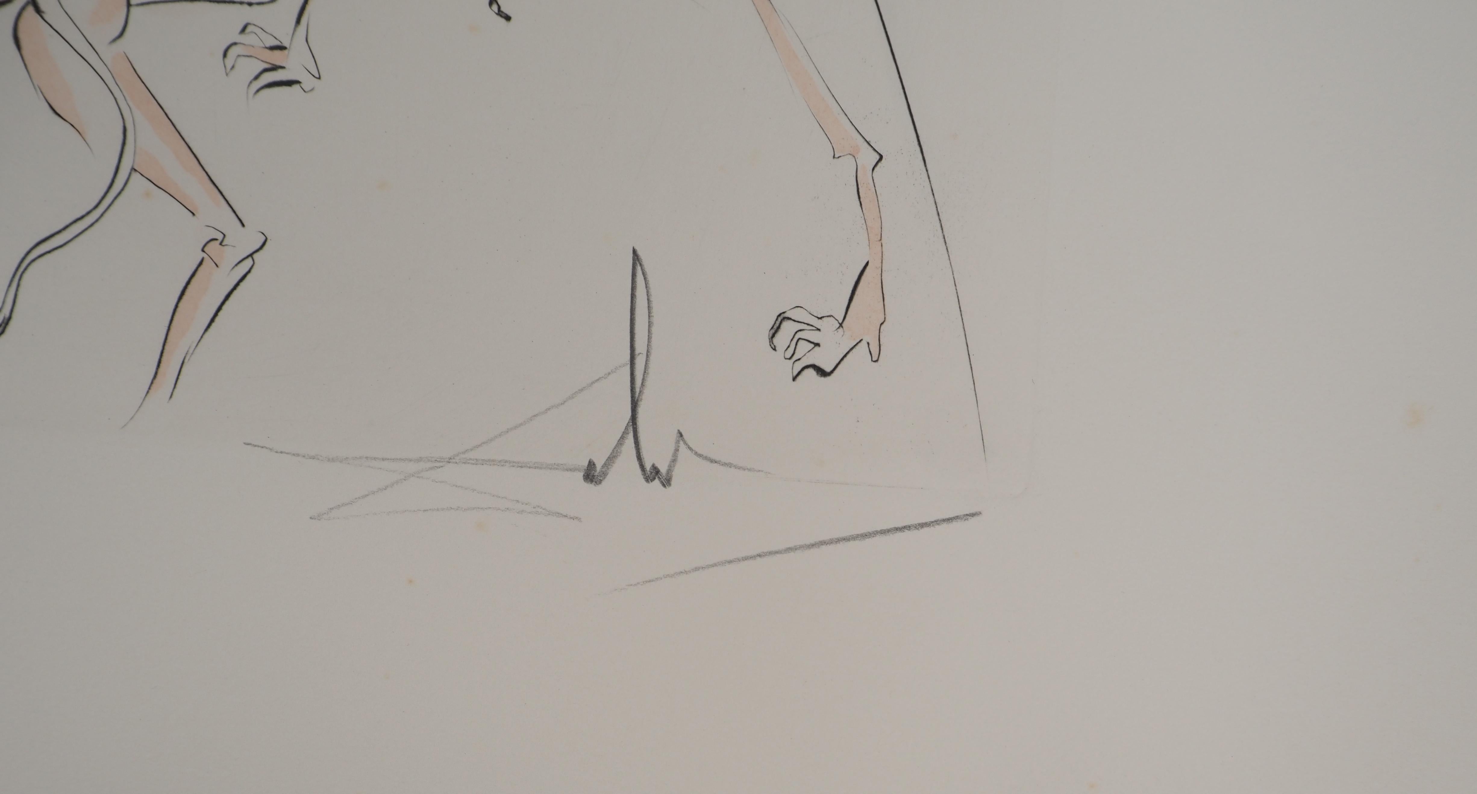 Éléphant surréaliste, gravure originale, signée à la main, 1974 - Print de Salvador Dalí