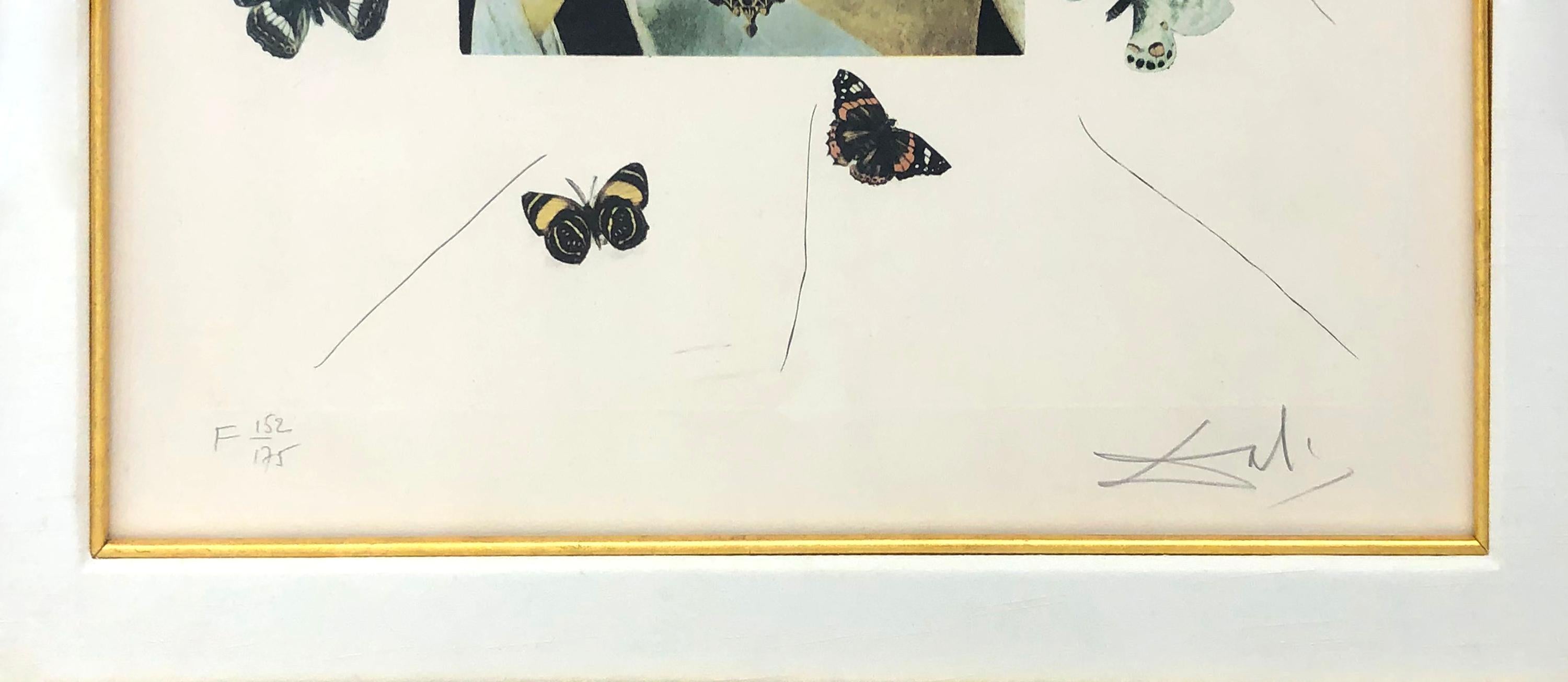SURREALISTIC PORTRAIT OF DALI SURROUNDED BY BUTTERFLIES - Print by Salvador Dalí