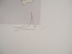 rhinocéros surréalistes - eau-forte originale, signée à la main, 1974