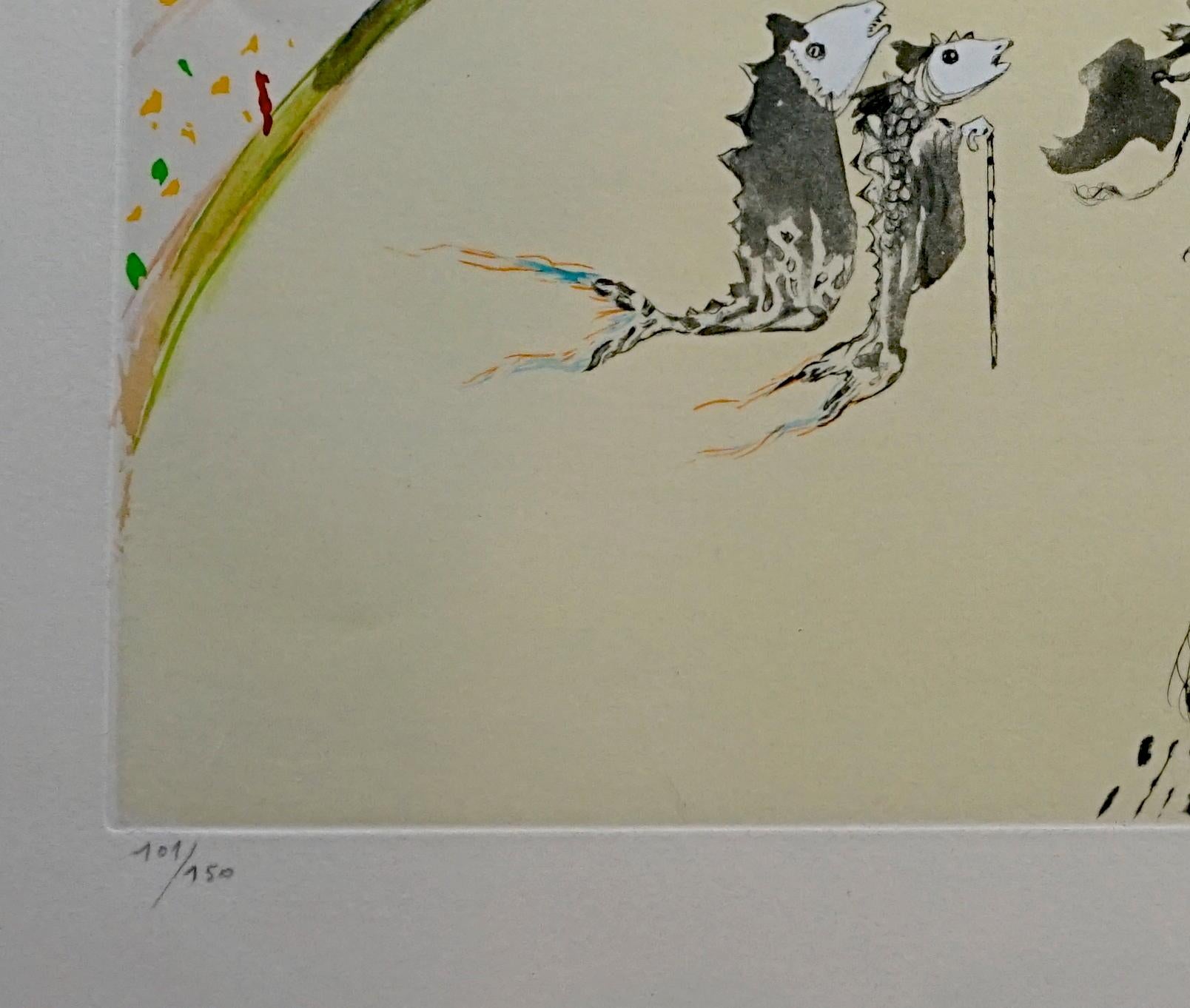 Tauramachi Surrealistischer Stierkampf mit Schubladen (Surrealismus), Print, von Salvador Dalí
