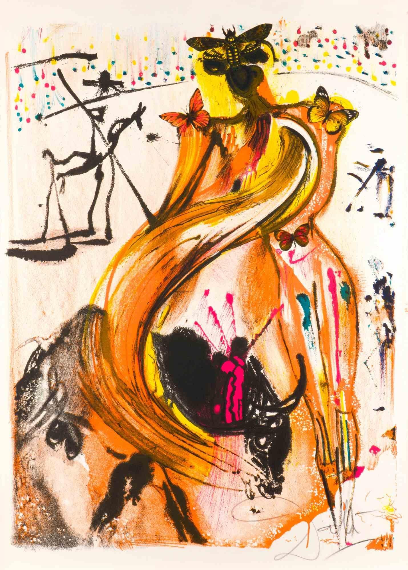 Tauromachie au Papillons - Lithograph - 1972