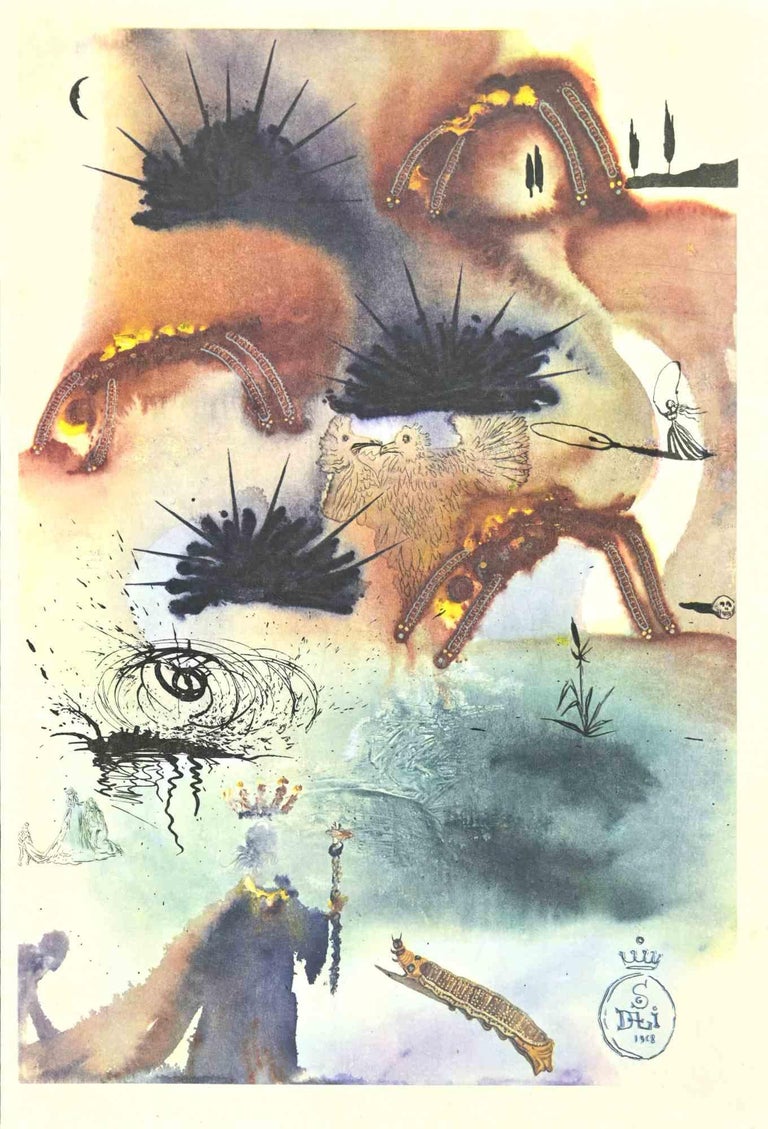 Salvador Dalí Figurative Print - Tea Party - Héliogravure from "Alice in Wonderland" - 1969