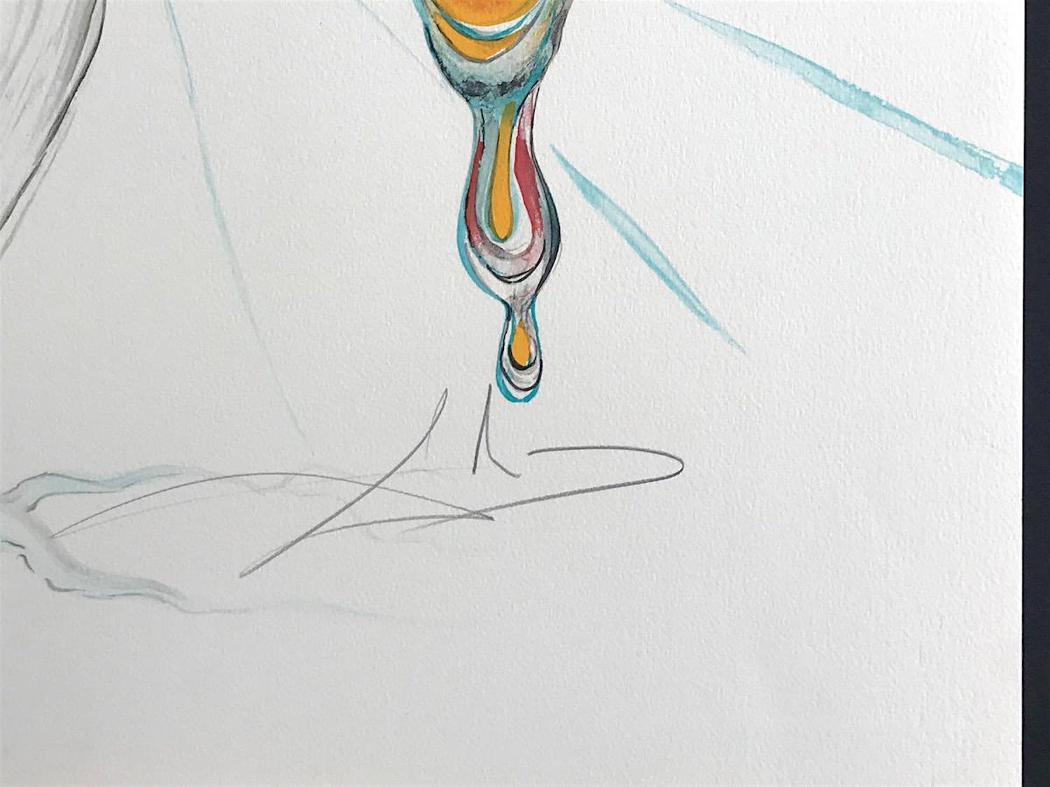 Salvador Dali Tear Of Time Melting Clock Hand Signed Lithograph On Arches Paper Surrealism At 1stdibs