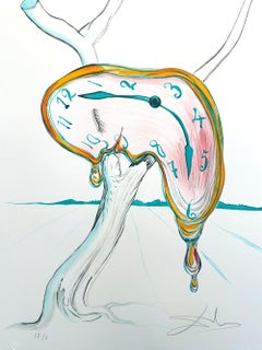 TEAR OF TIME (Melting Clock)Signed Lithograph on Arches Paper, Surrealism