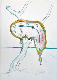 TEAR OF TIME (Melting Clock)Litografia firmata su carta Arches, Surrealismo