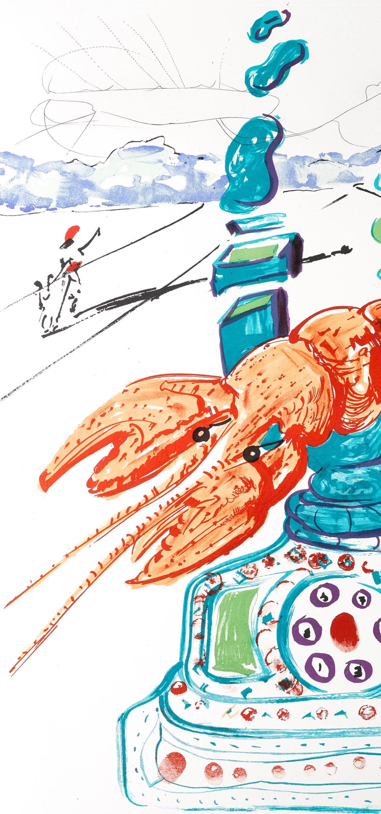 Téléphone-homard cybernétique (M/L 822-831; Feld 75-13) – Print von Salvador Dalí