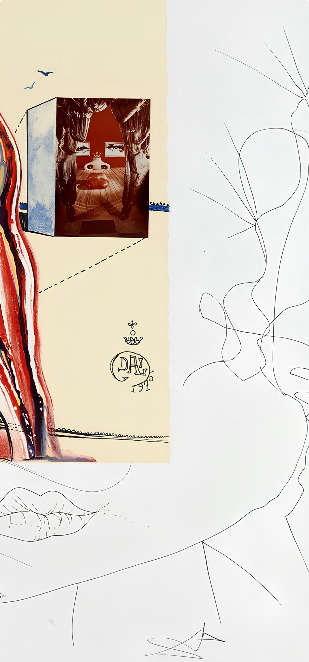 Télévision liquide et gazeuse (Michler/Löpsinger 822-831; Field 75-13) - Landscape Print Beige de Salvador Dalí