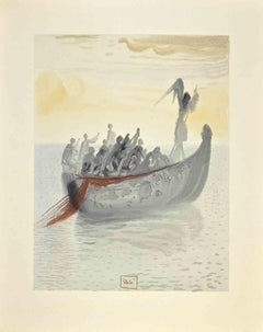 The Angel Helmsman - Woodcut - 1963