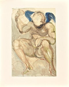 The Angel of Mercy - Original Woodcut Print attr. to Salvador Dalì - 1963