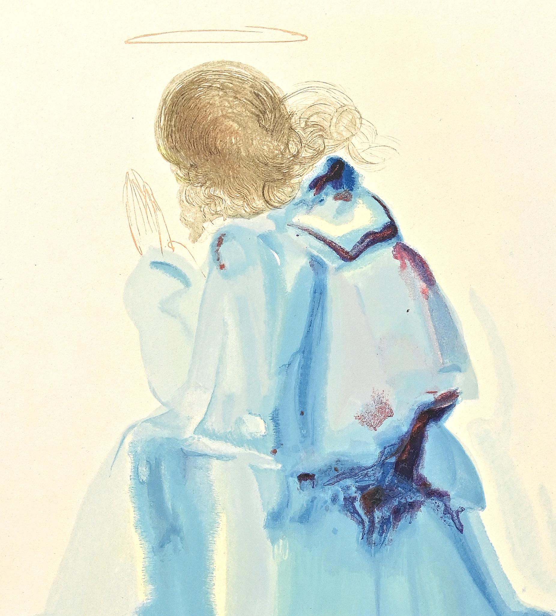 The Angel of the First Heaven - Woodcut attr. to Salvador Dalì - 1963 - Surrealist Print by Salvador Dalí