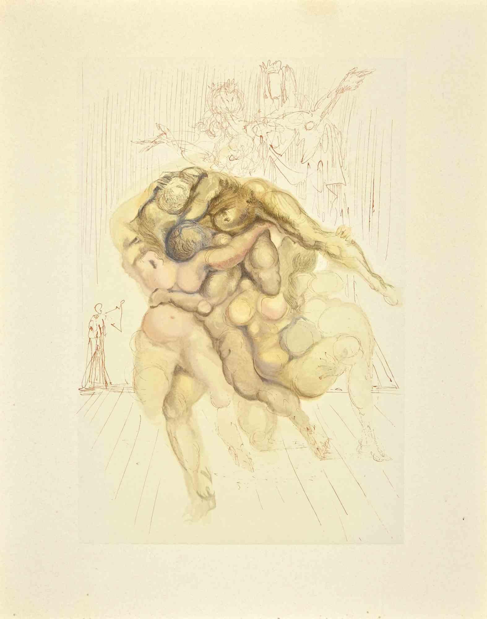 Salvador Dalí Print – The Angry Ones – Holzschnittdruck – 1963