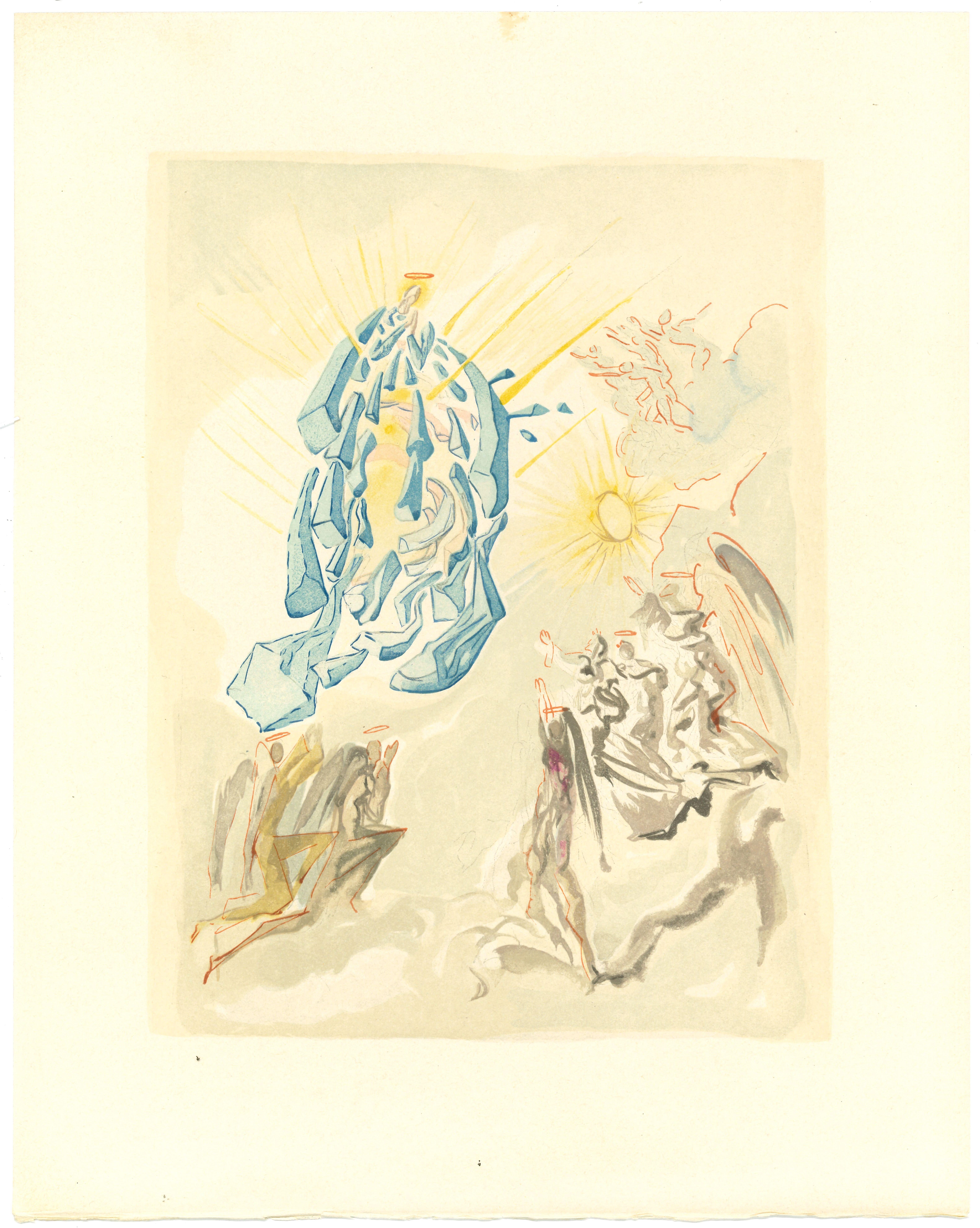 Salvador Dalí Figurative Print - The Apotheosis of Virgin Mary - Woodcut attr. to Salvador Dalì - 1963