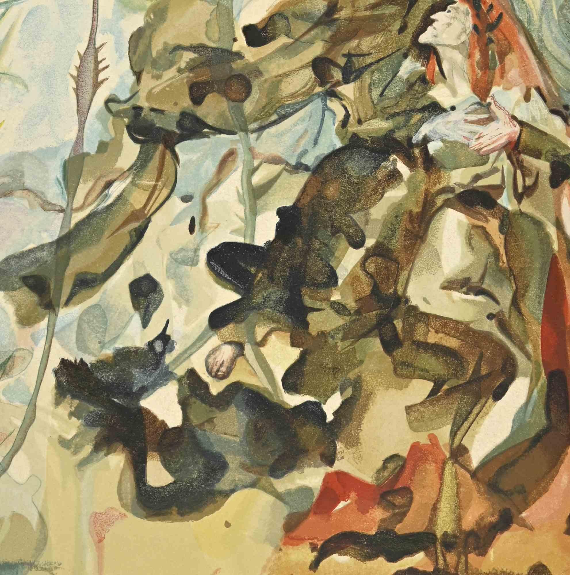 L'apparizione di San Giacomo - Xilografia - 1963 - Print di Salvador Dalí