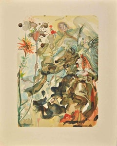 L'Apparition de Saint Jacques « La Divine Comédie » - gravure sur bois attribuée à S. Dali - 1963