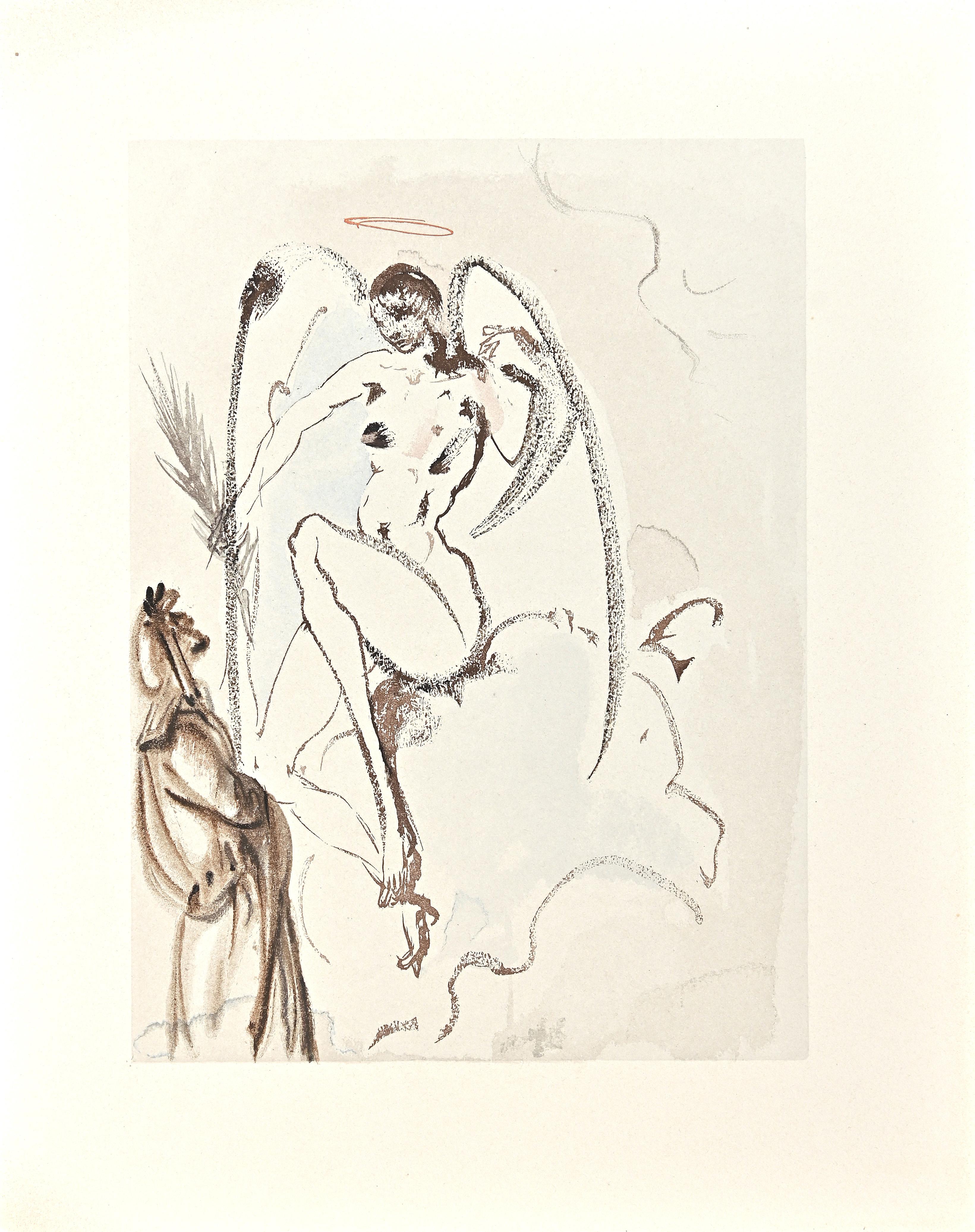 Salvador Dalí Figurative Print – Der Archangel Gabriel – Holzschnitt-Druck  - 1963