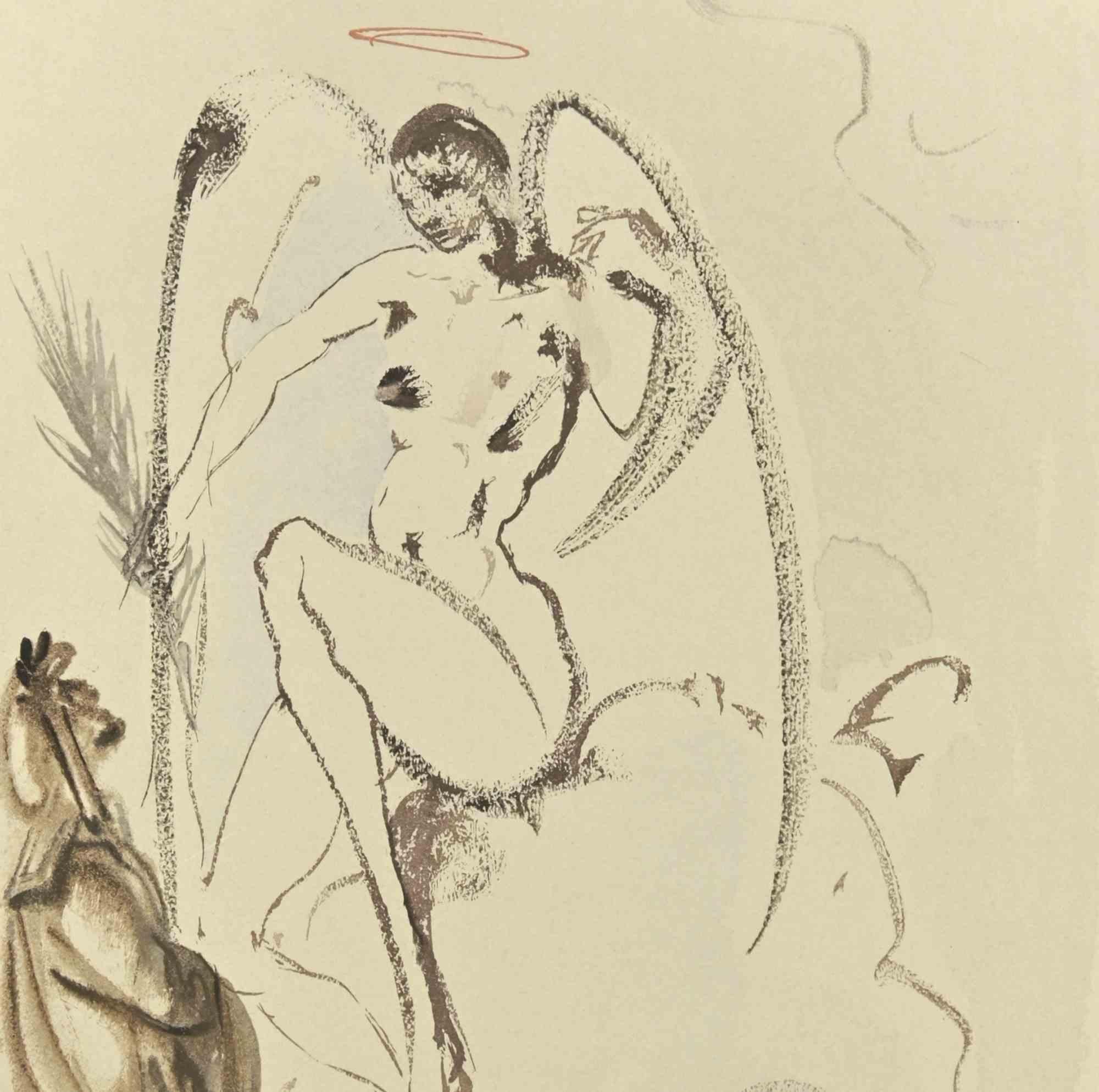 The Archangel Gabriel - Woodcut  - 1963 - Surrealist Print by Salvador Dalí