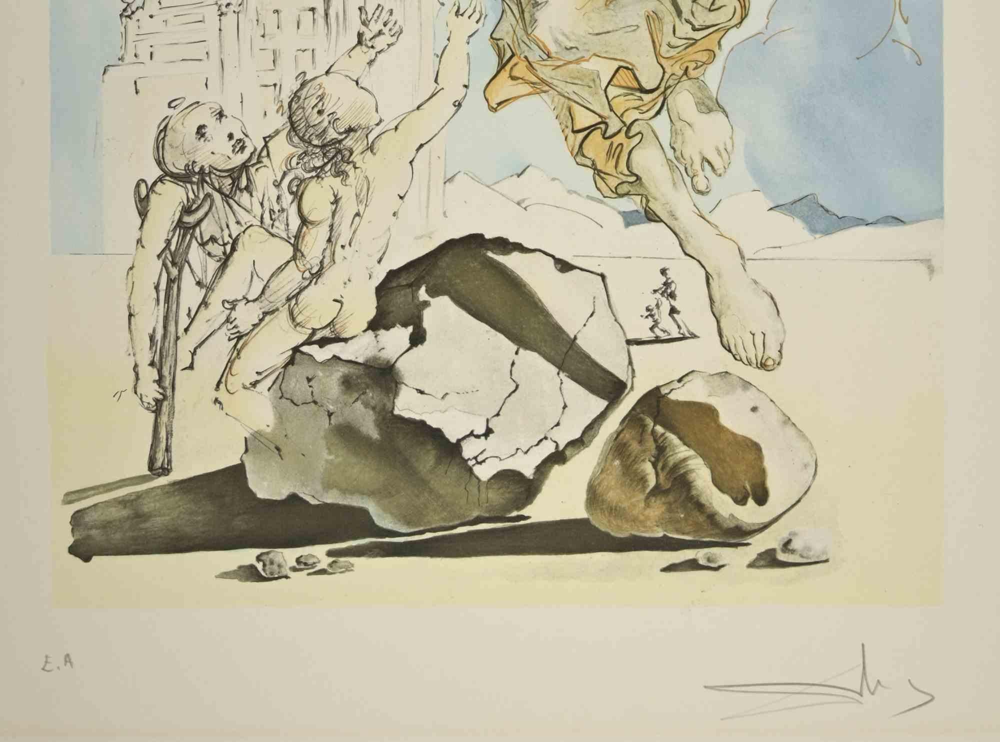 The Archangel Raphael – Lithographie – 1980er-Jahre – Print von Salvador Dalí
