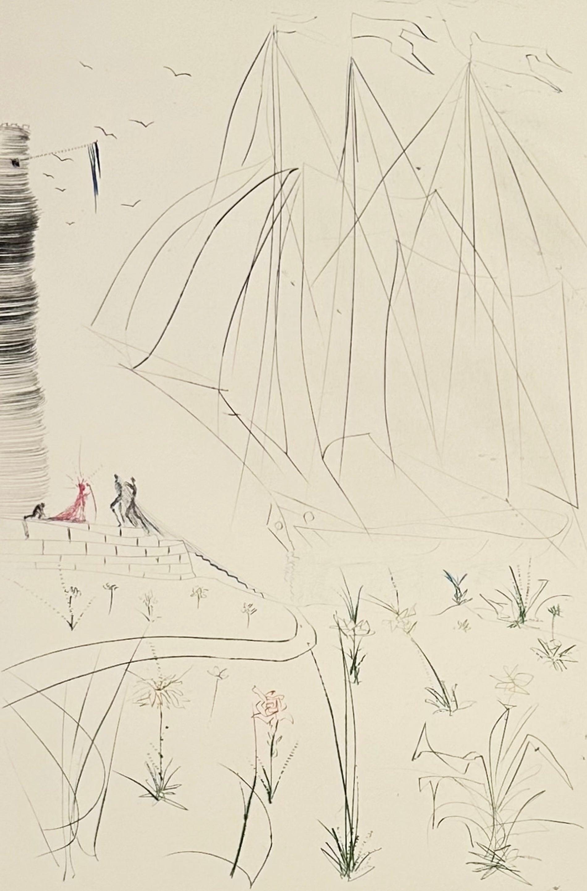Abstract Print Salvador Dalí - L'arrivée d'Iseult, de Tristan et Iseult