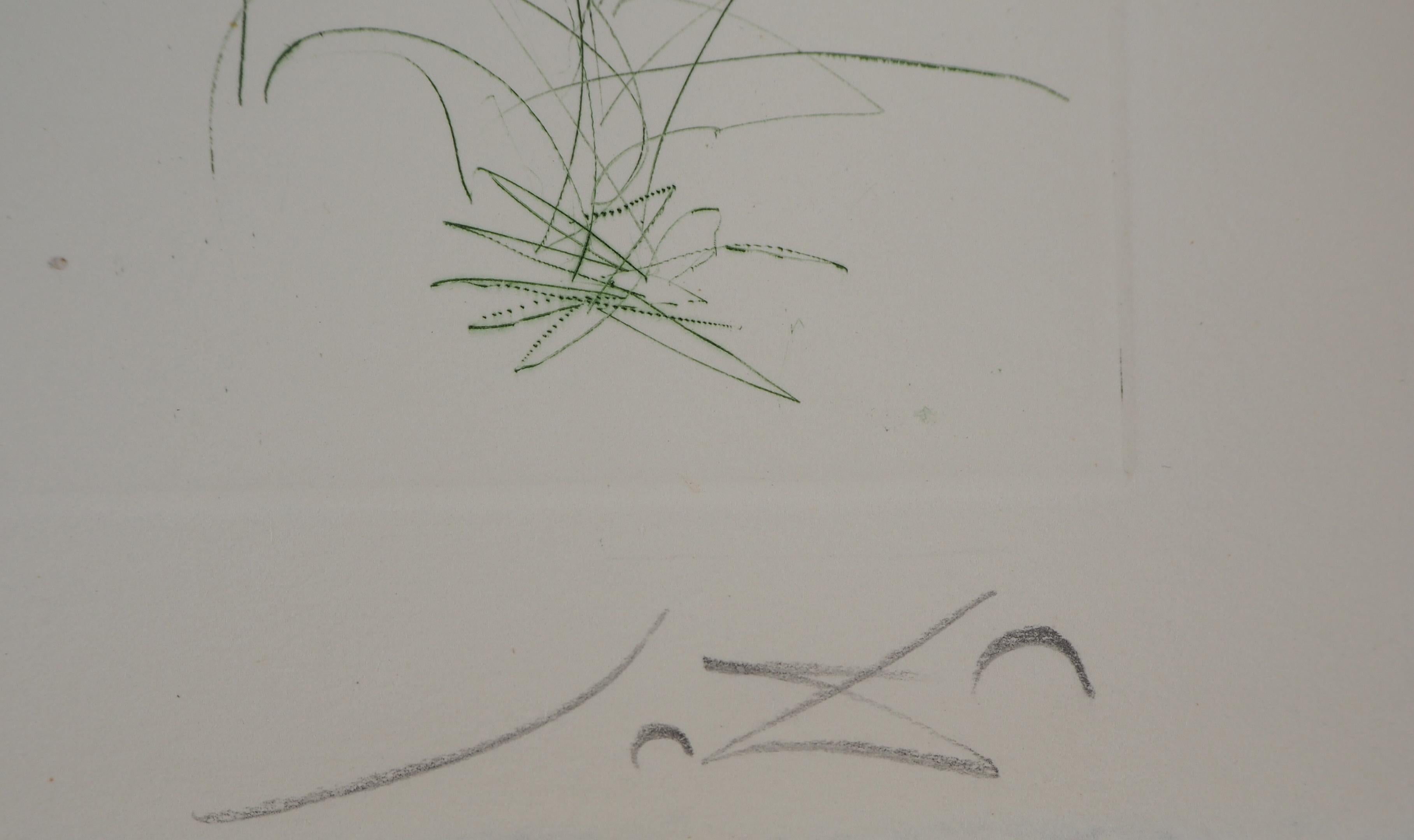 L'arrivo di Iseult in barca - Incisione originale, firmata a mano (Campo #70-10G) - Print di Salvador Dalí