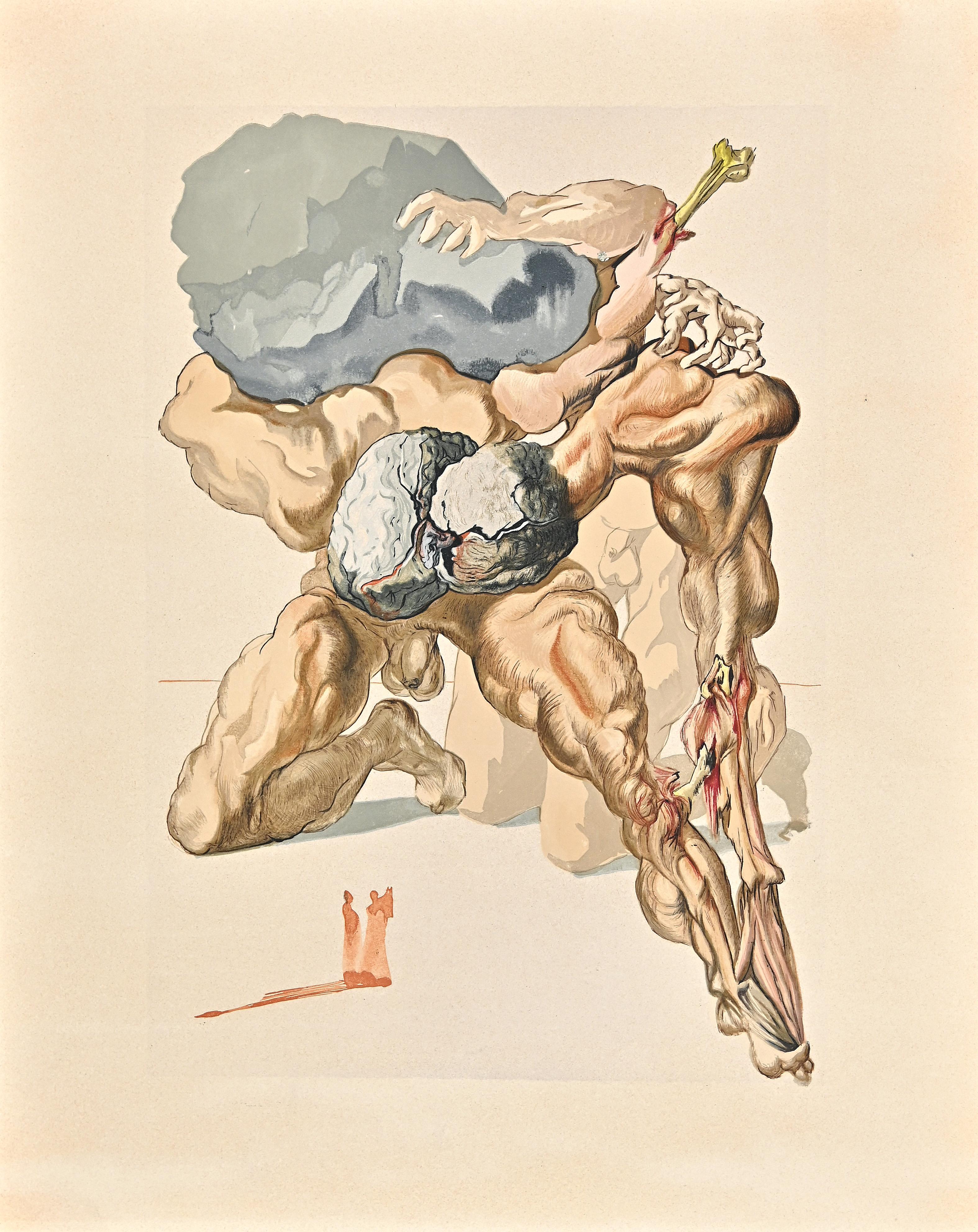 Salvador Dalí Figurative Print - The Avaricious and the Prodigal - Woodcut Print attr. to S. Dalì - 1963