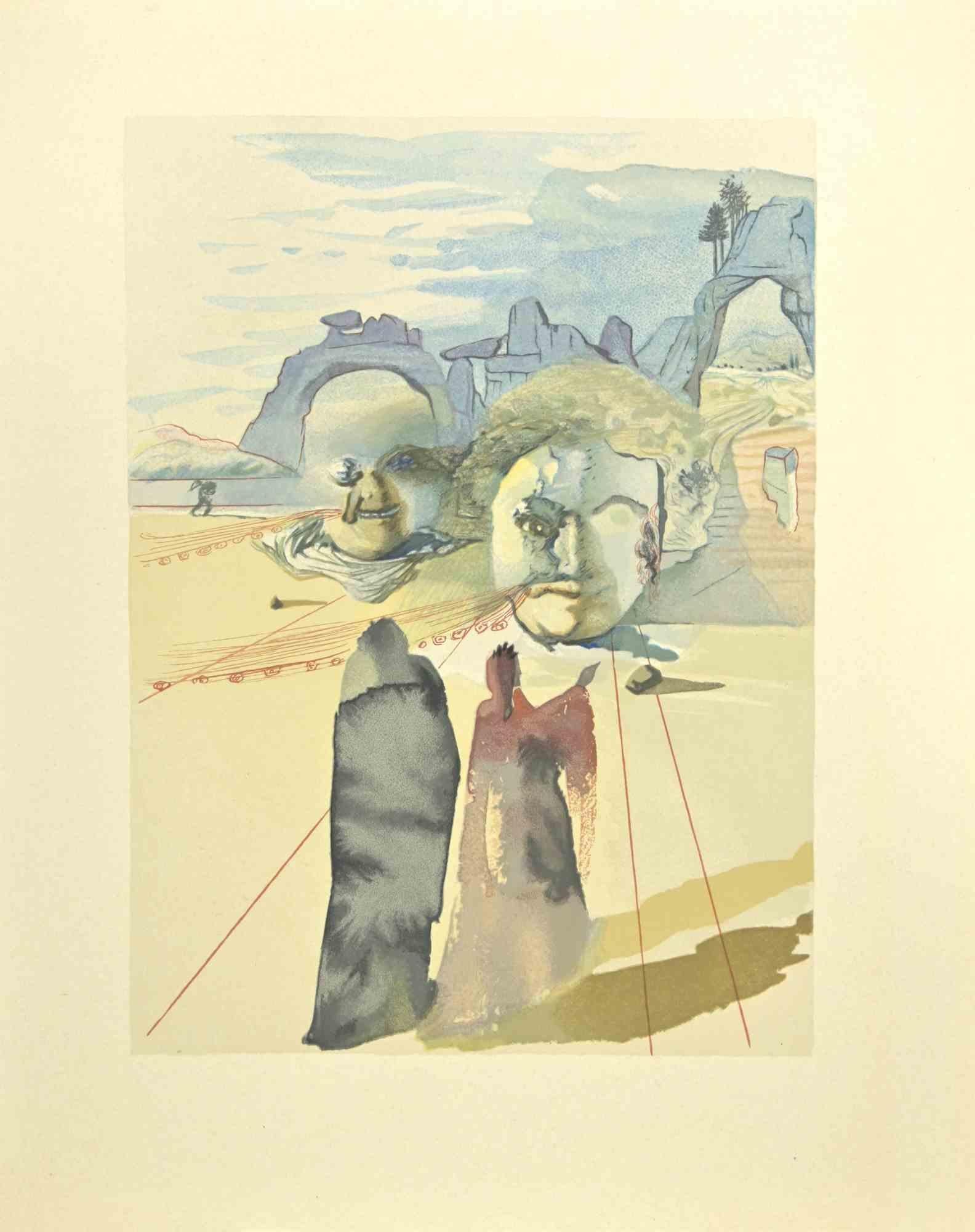 Salvador Dalí Figurative Print – The Avaricious – Holzschnitt – 1963