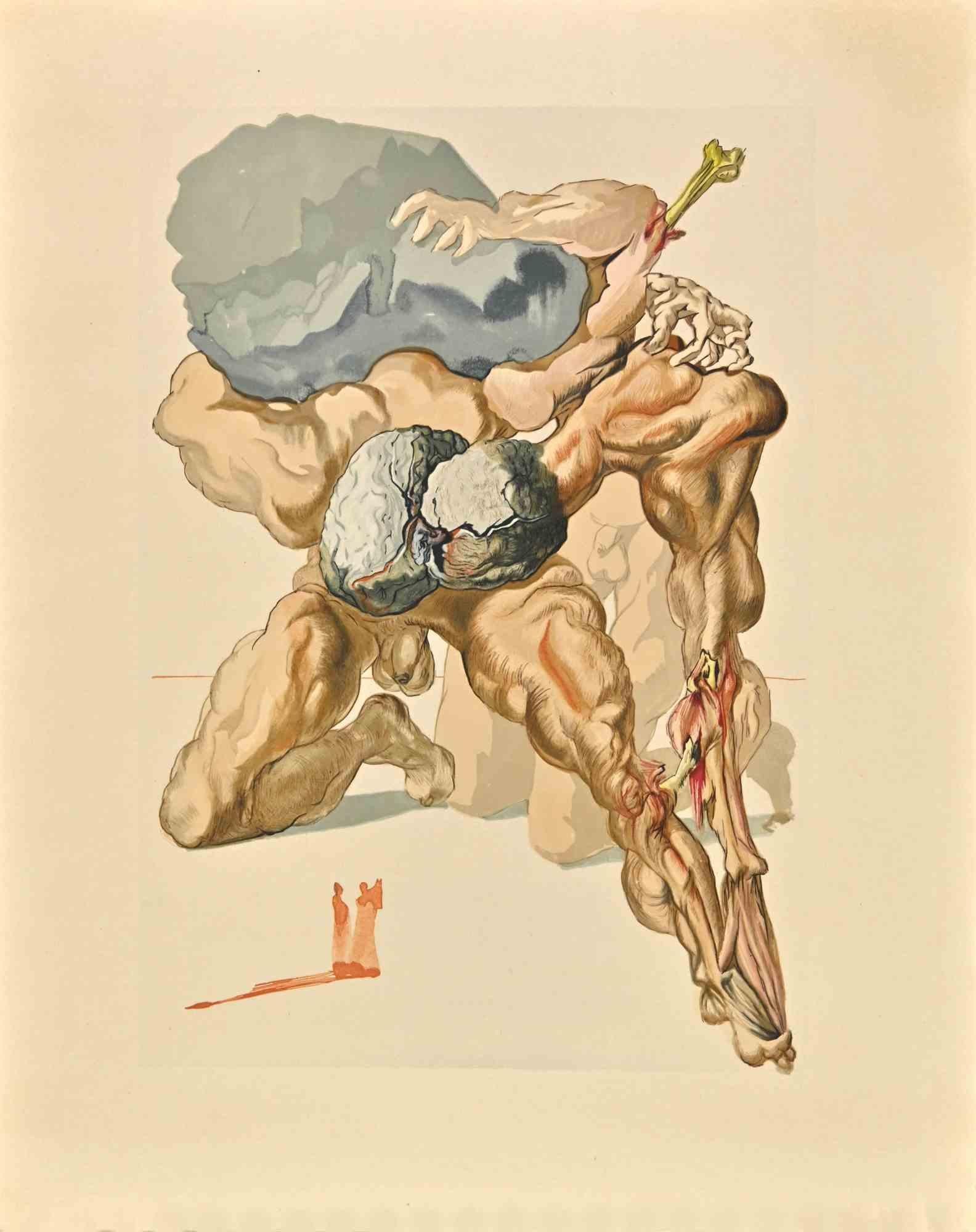 Salvador Dalí Figurative Print - The Avaricious  - Woodcut Print - 1963