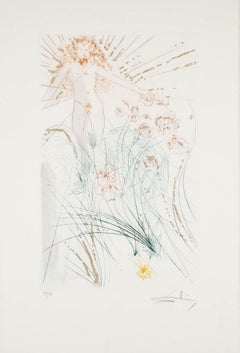 The Beloved Feeds between the Lilies - Original Etching by S. Dalì - 1971