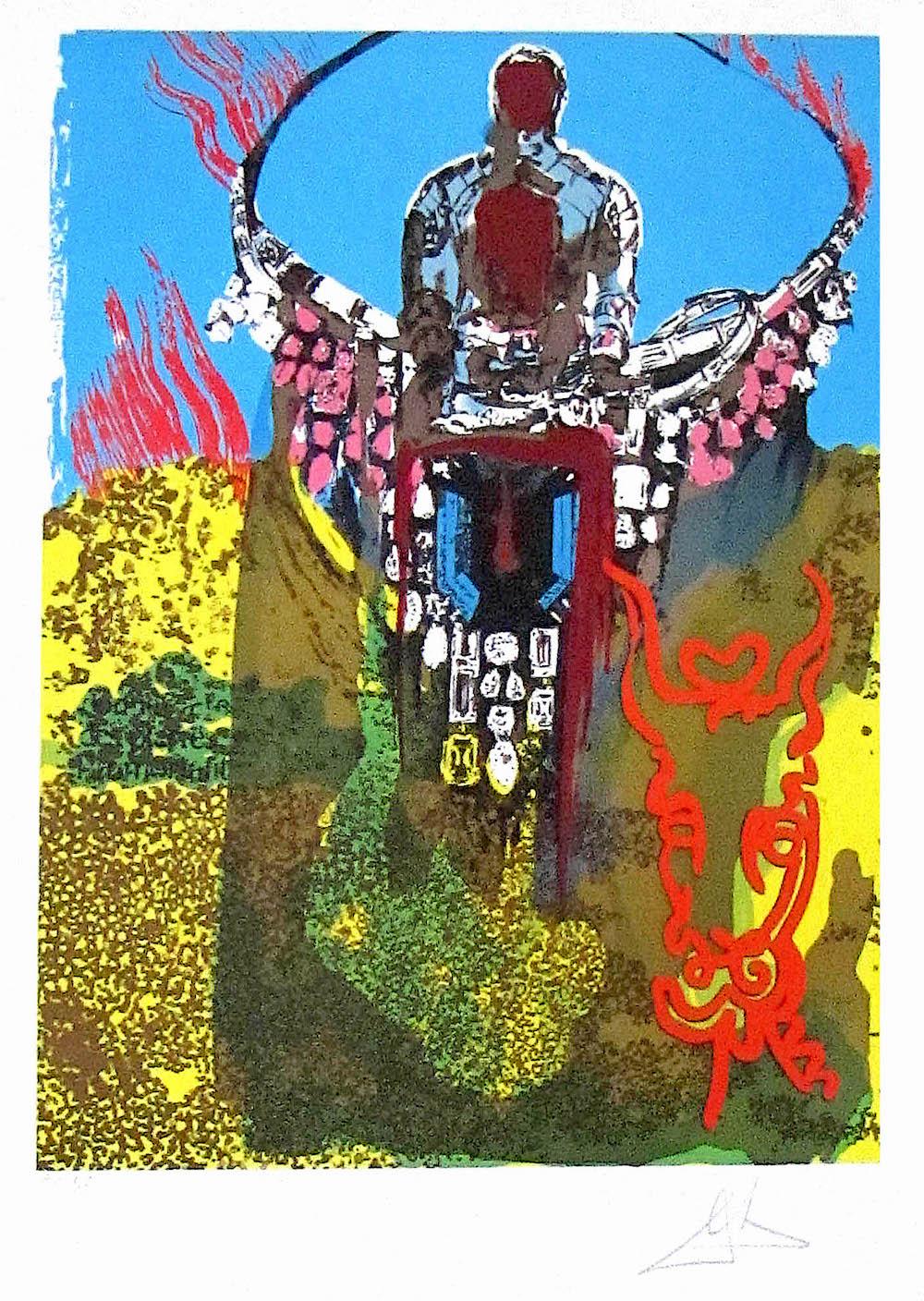 THE BULLFIGHTER(The Golden Calf) Signed Lithograph Surreal Portrait Tarot Card 