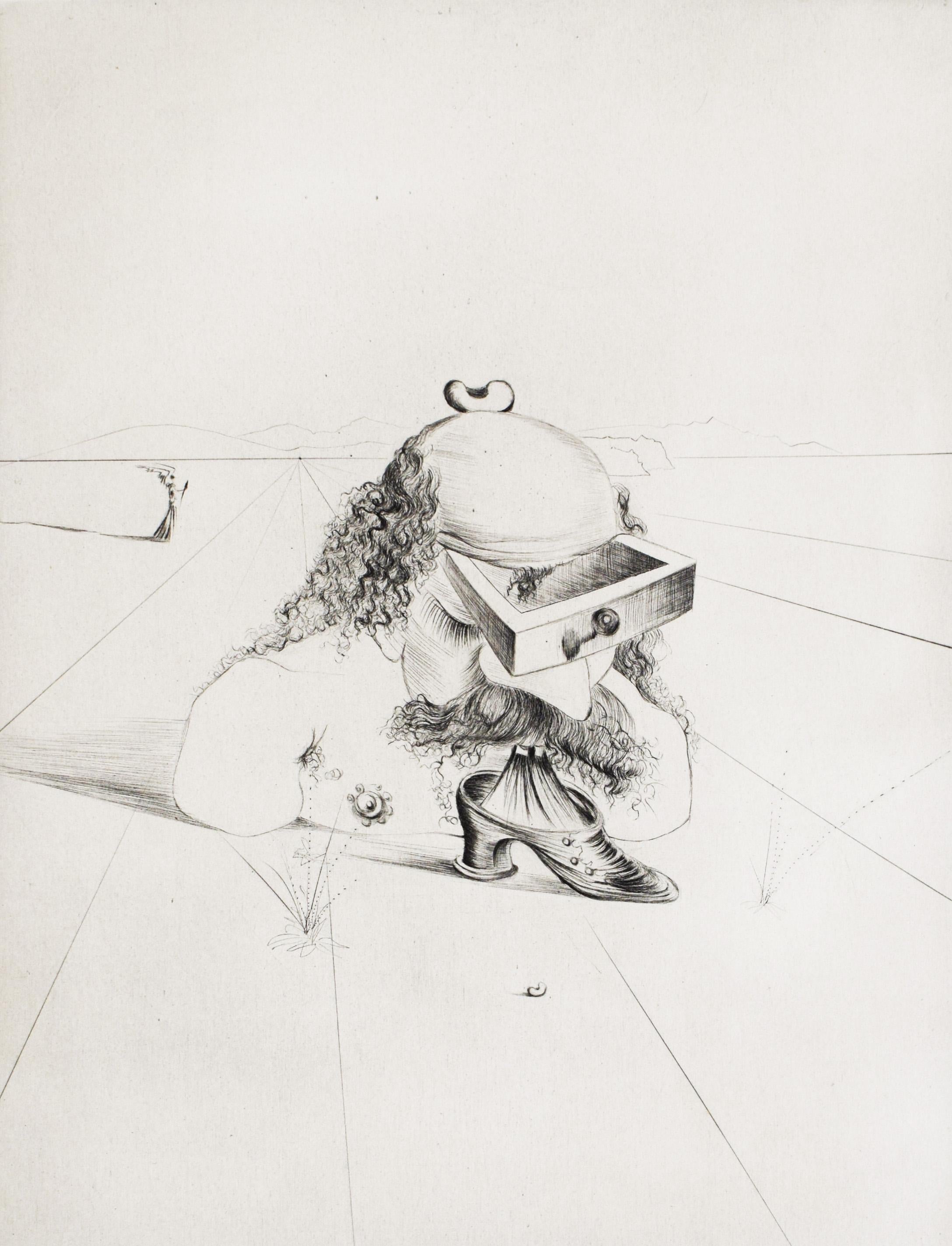 Salvador Dalí Figurative Print - The Bureaucrat - Surrealism French Spanish