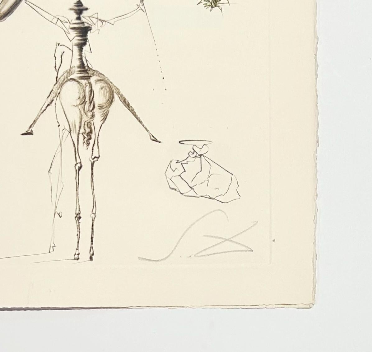 The Camp of King Marc, from Tristan and Iseult - Beige Figurative Print by Salvador Dalí