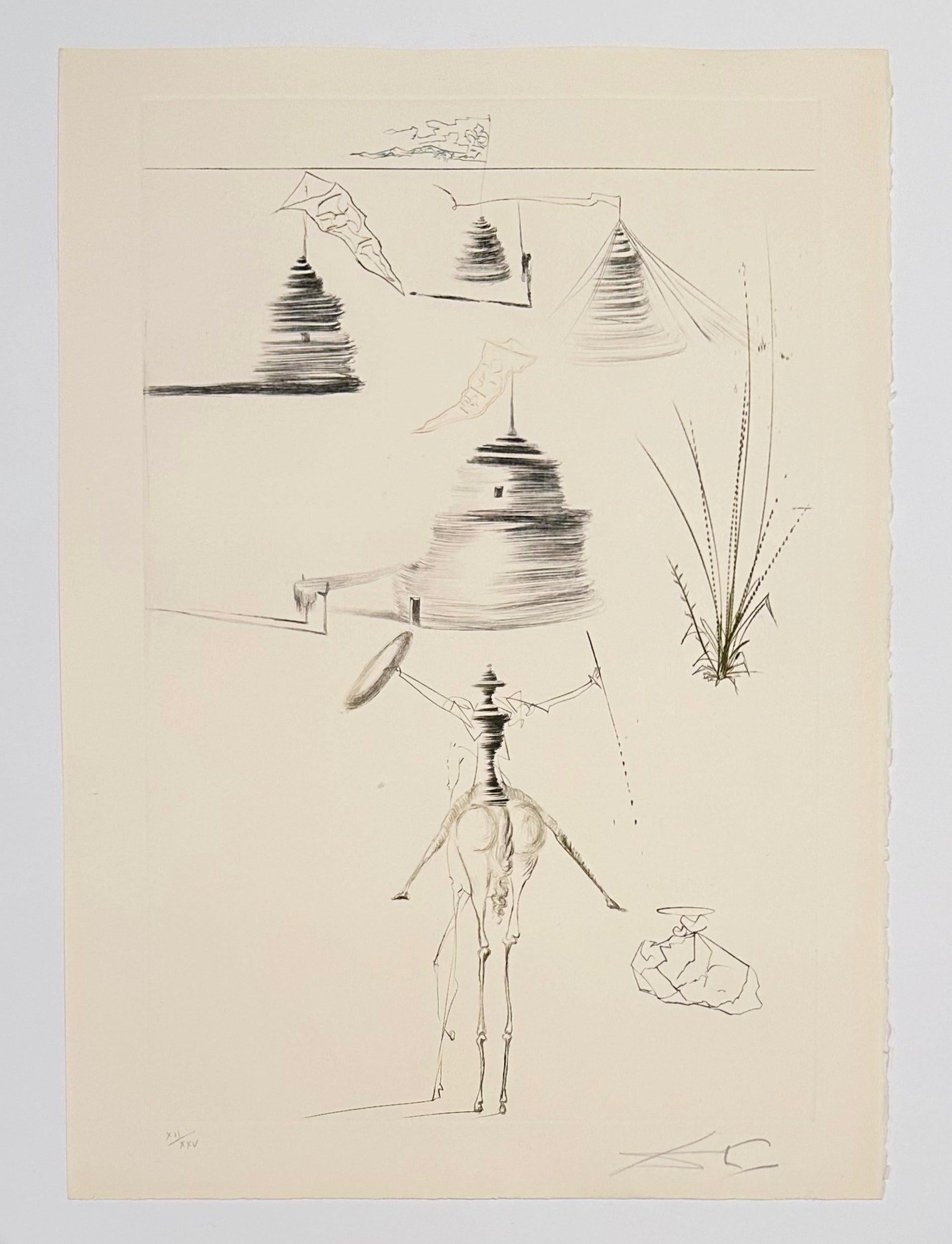 Artist: Salvador Dali
Title: The Camp of King Marc
Portfolio: Tristan and Iseult
Medium: Color engraving
Year: 1970
Edition: XII/XXV
Frame Size: 25 1/4