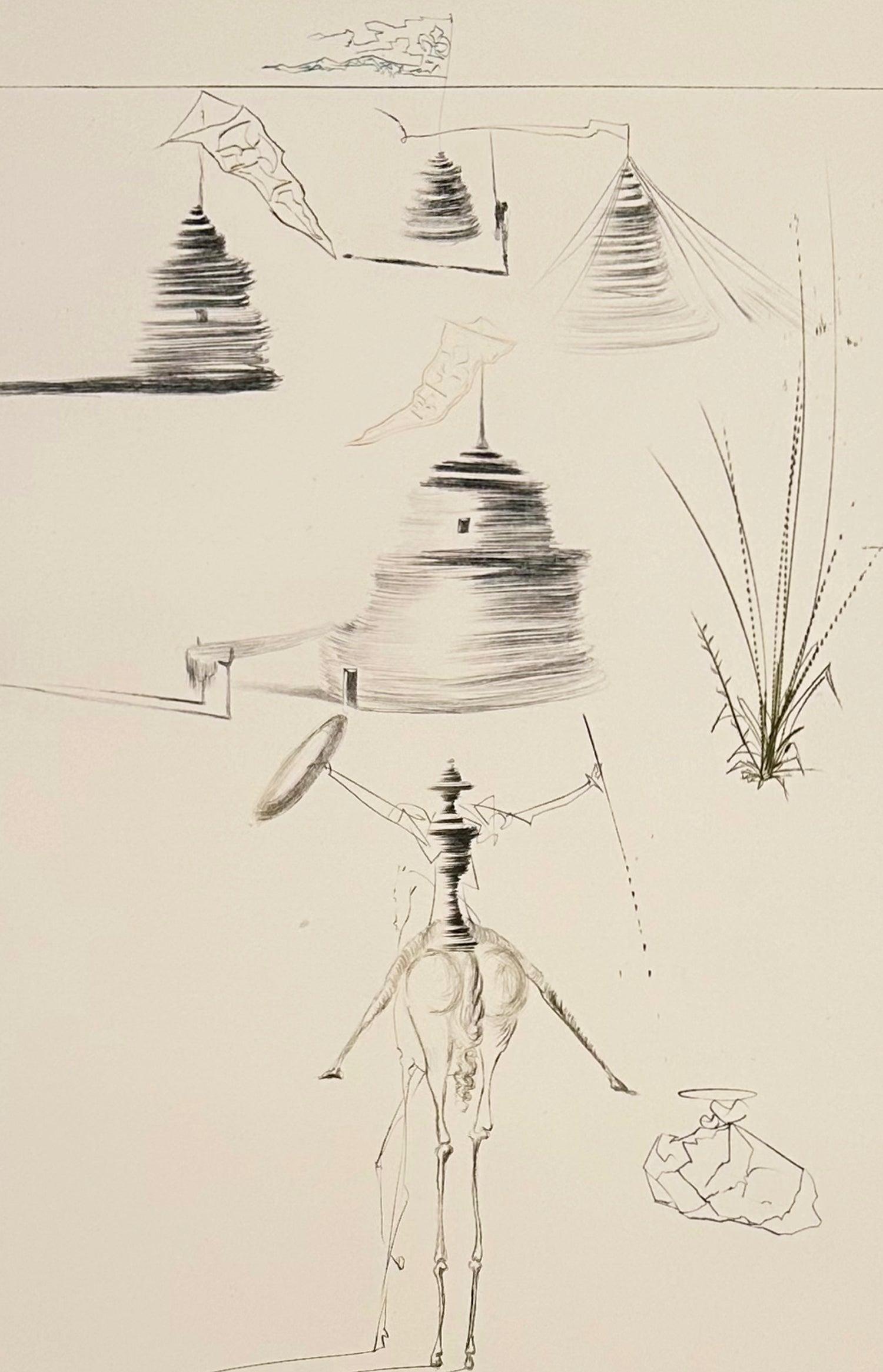 Salvador Dalí Figurative Print - The Camp of King Marc, from Tristan and Iseult