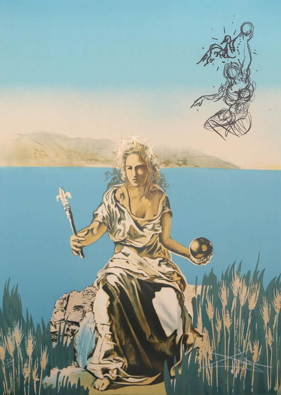 The Coronation of Gala (The Empress), Surrealist Lithograph by Salvador Dalí