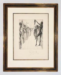 Salvador Dali, Surrealist Etching of Katmandu, 1969, Hand Signed, Framed