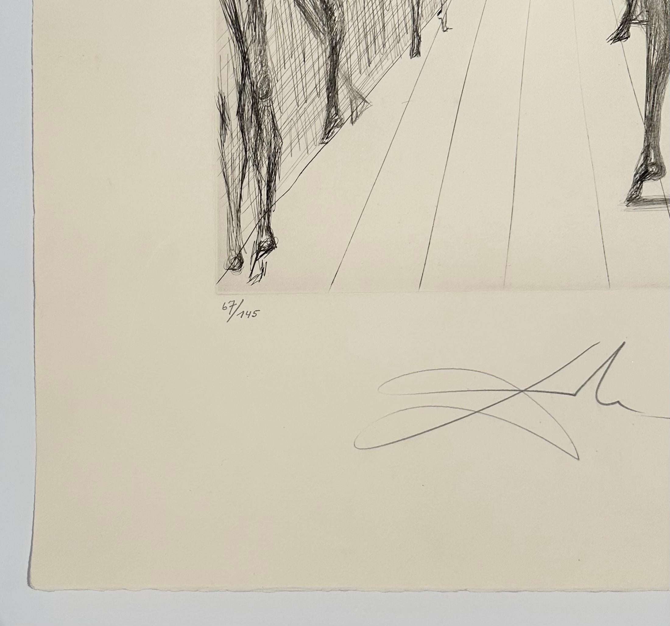 Il corridoio di Katmandu, da The Hippies - Figurative Print Beige di Salvador Dalí