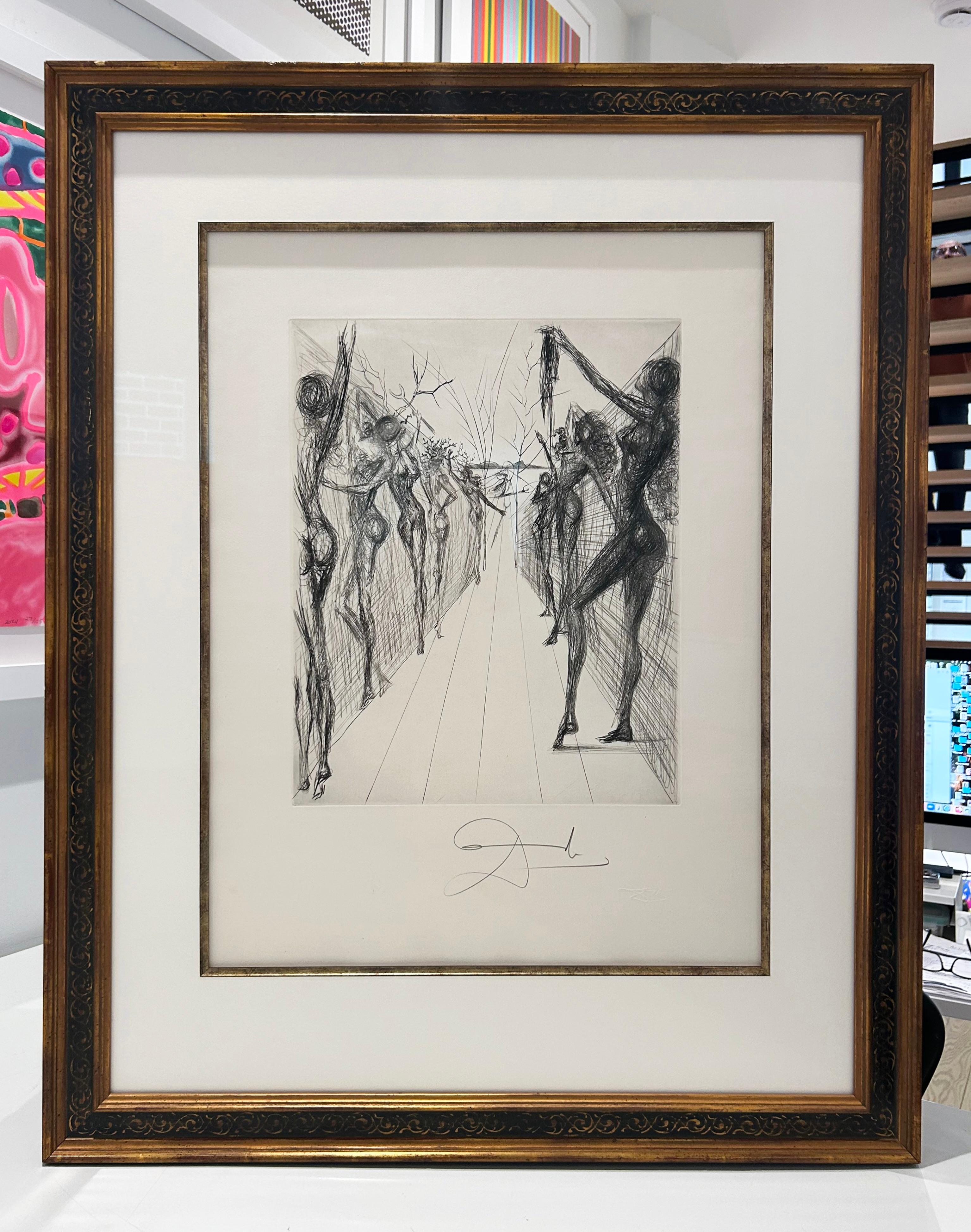 Le couloir de Katmandu, des Hippies - Beige Print par Salvador Dalí