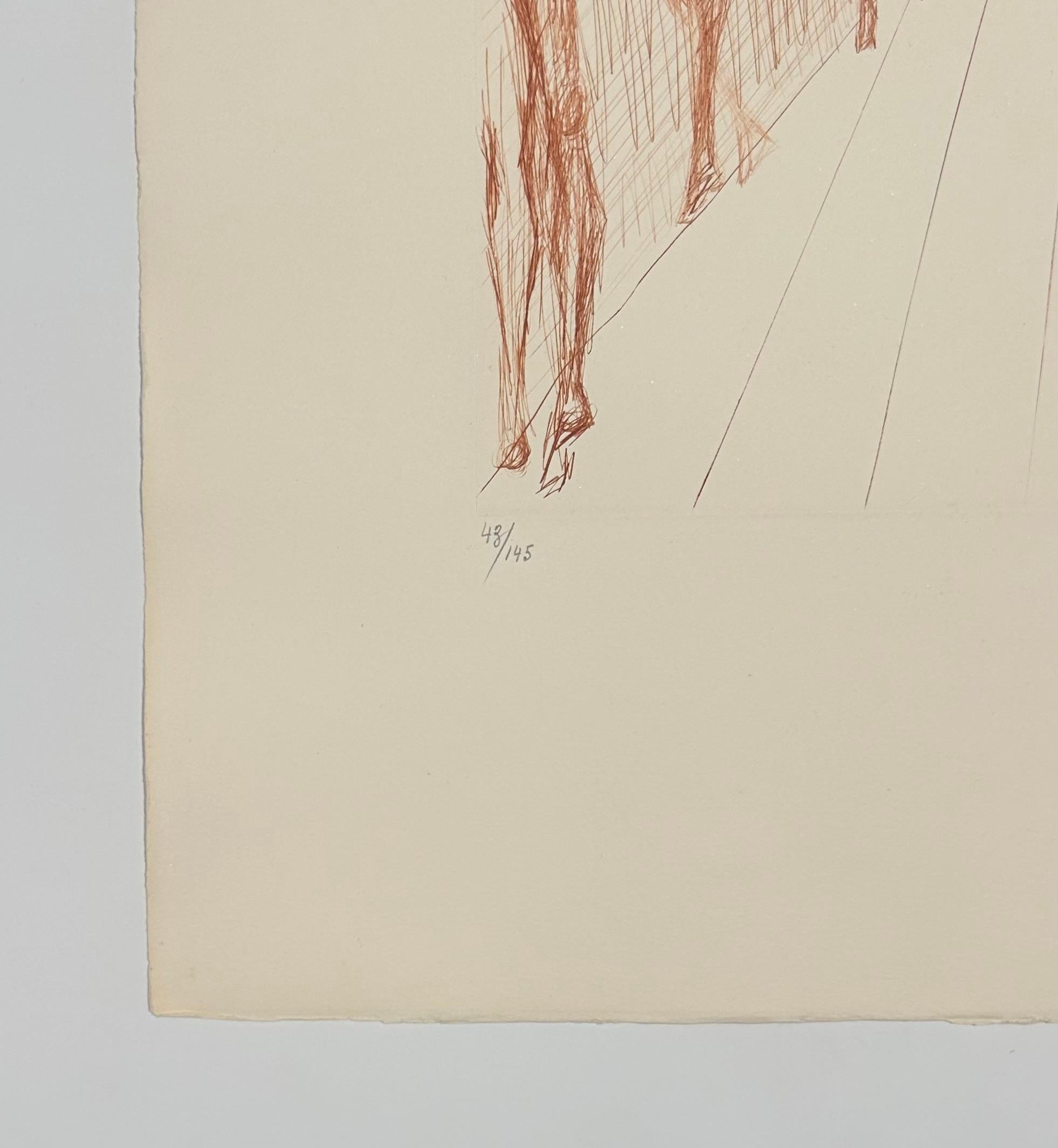 Le couloir de Katmandu, des Hippies - Beige Figurative Print par Salvador Dalí