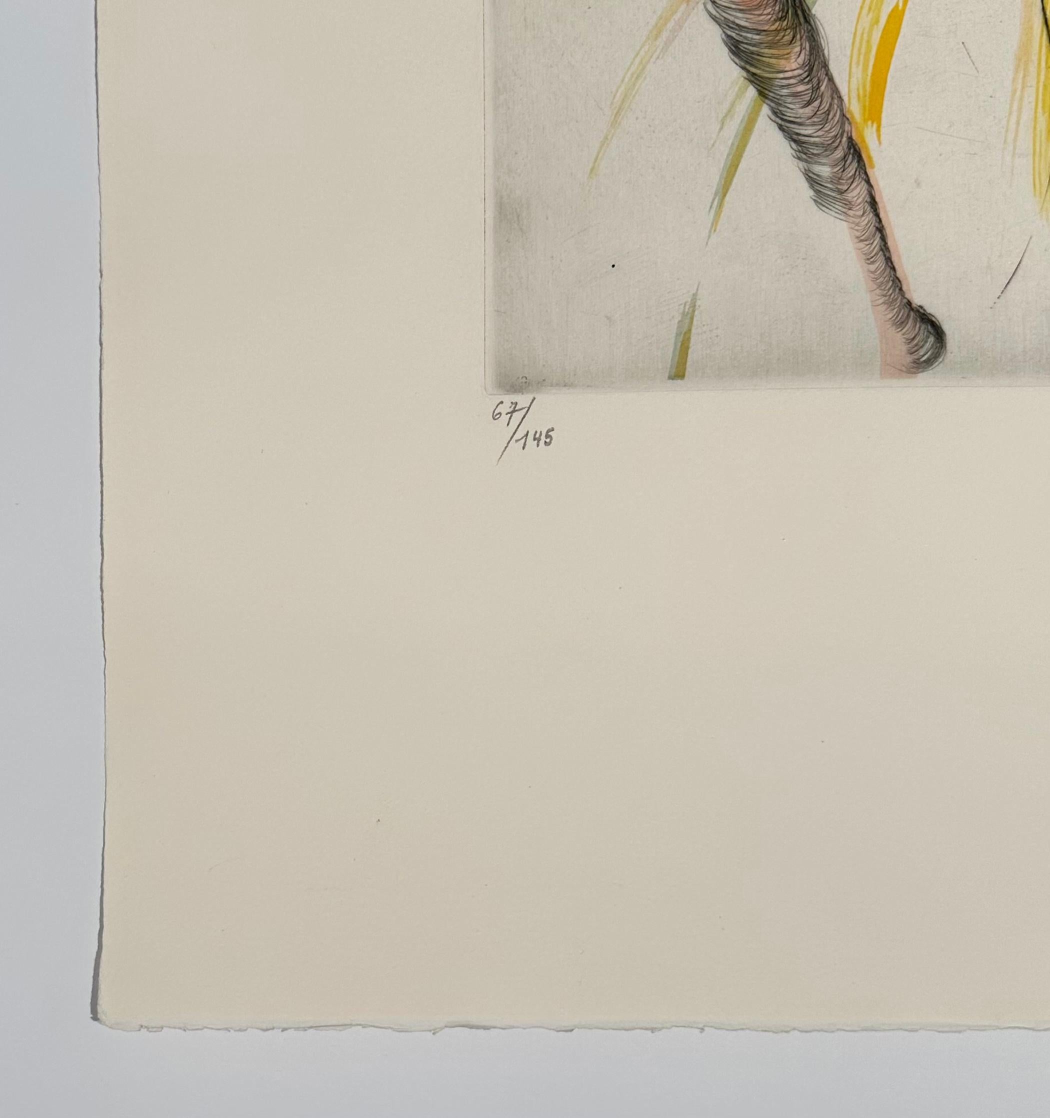 Il cosmonauta, da Gli Hippy - Figurative Print Beige di Salvador Dalí