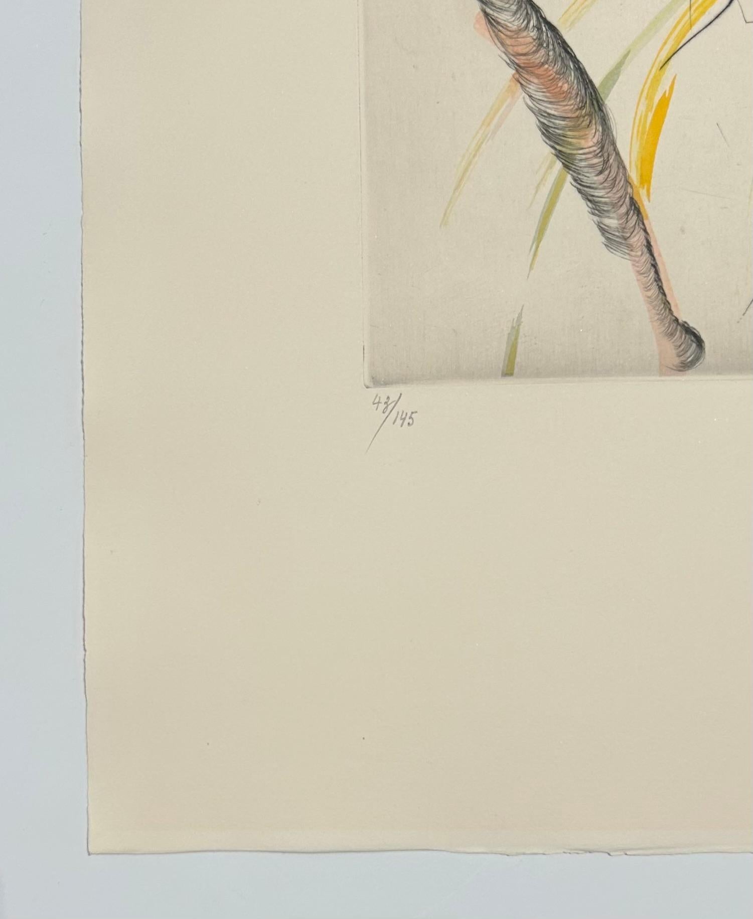 El cosmonauta, de Los Hippies - Figurative Print Beige de Salvador Dalí