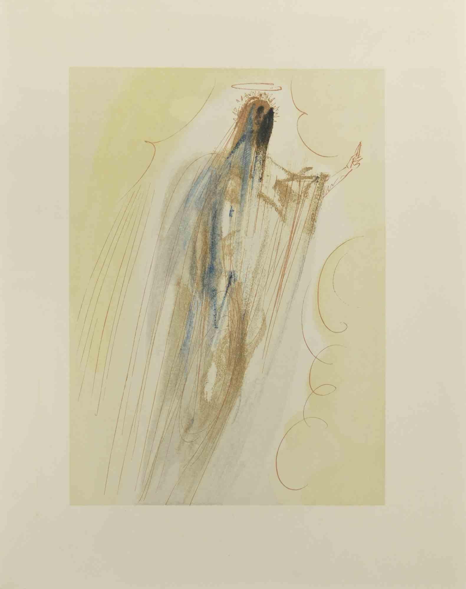 Salvador Dalí Figurative Print - The Creation Of The Angels - The Divine Comedy - Woodcut  - 1963