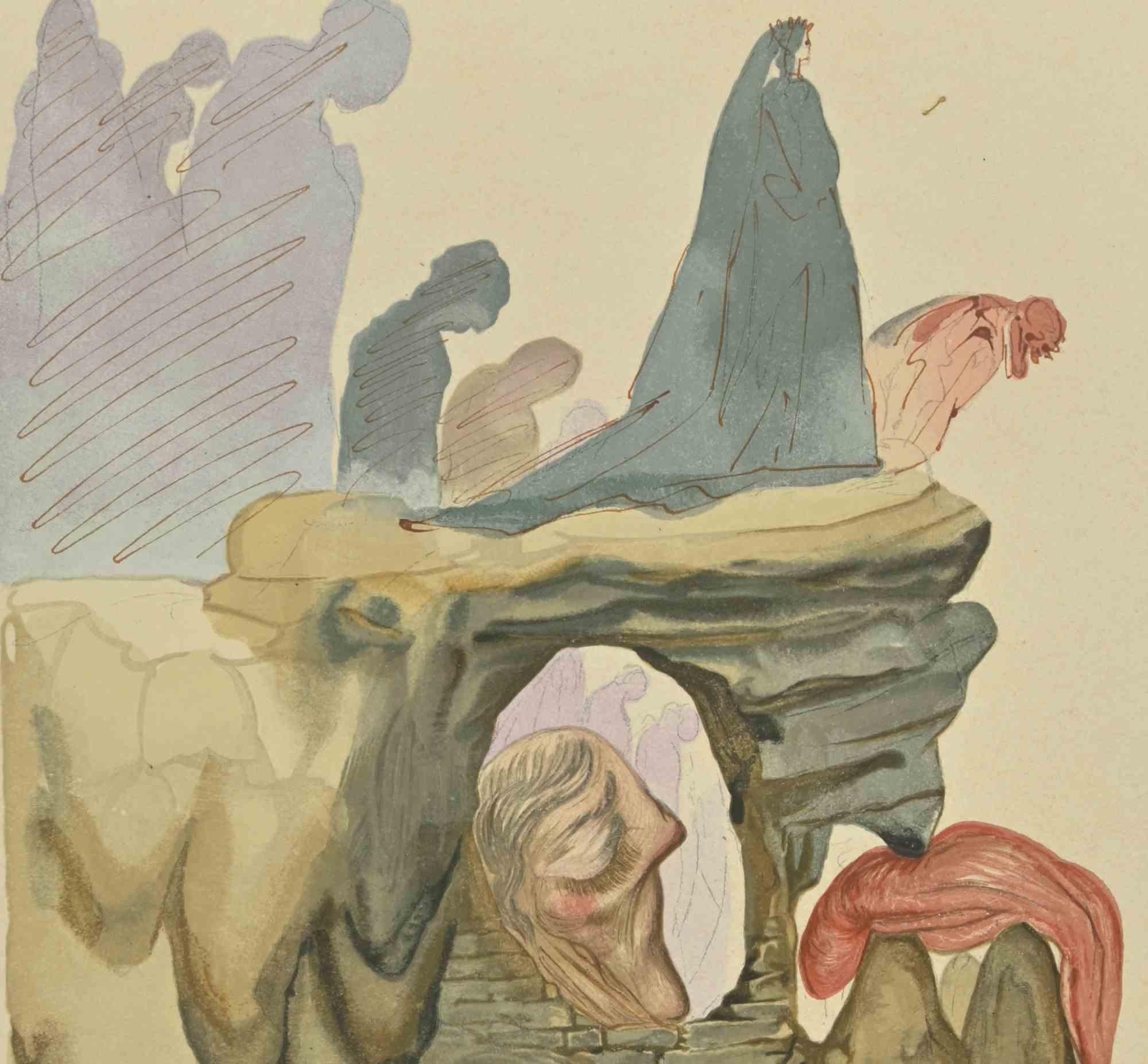 The Crooks - Woodcut - 1963 - Surrealist Print by Salvador Dalí