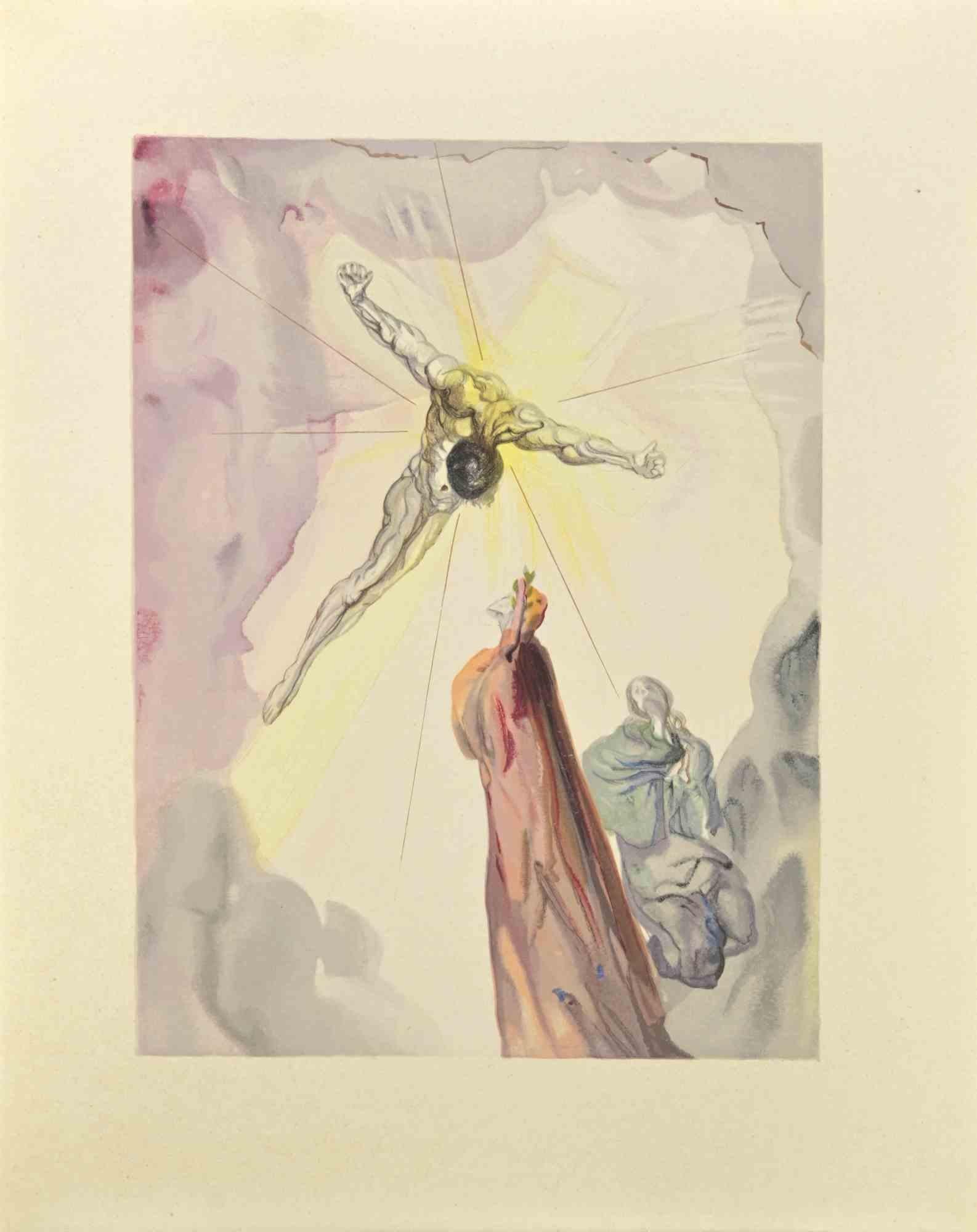 Salvador Dalí Figurative Print - The Cross of Mars - The Divine Comedy - Woodcut  - 1963