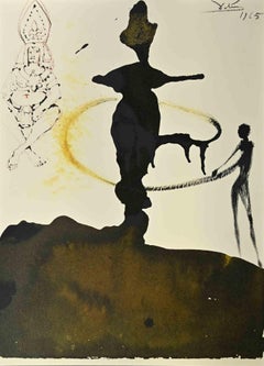 La danse d'une fille héraldique - Lithographie - 1964